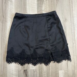 Black Lace Hem Mini Skirt - Urban Outfitters